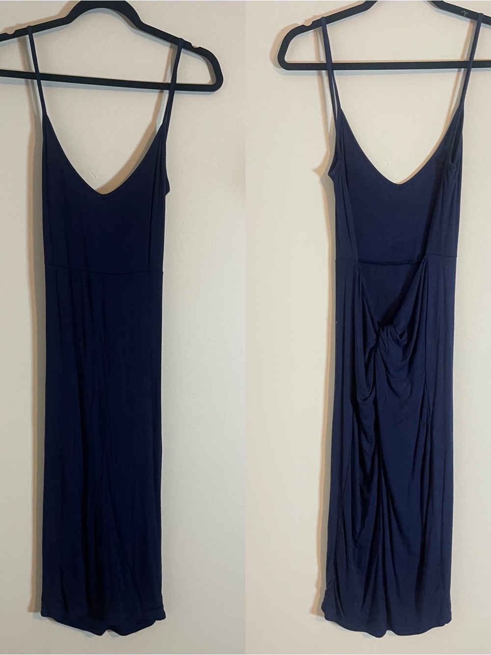 Heart & Hips Dress Womens Small Navy Blue Knee Length Backless Sexy Chic Bodycon